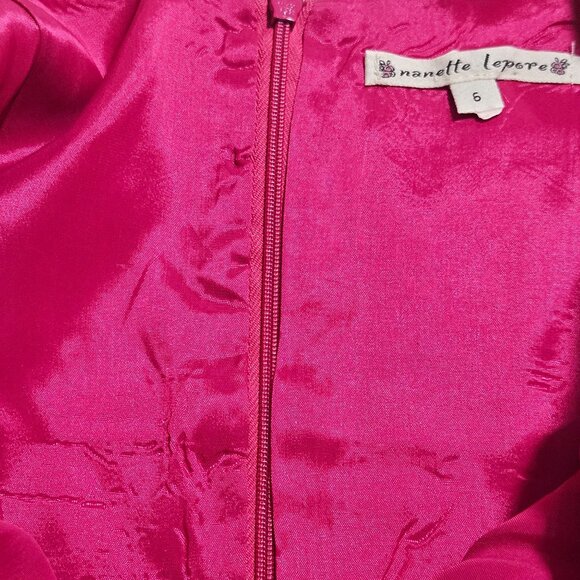 Nanette Lepore Women’s Silk Linen Pink/Gold Metallic M Dress Glamcore Partycore - Picture 13 of 14